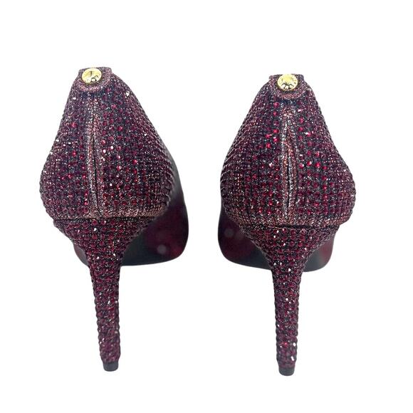 Michael kors Dorthy Red Embellished Ruby Red Pointed Toe Heels - Picture 4 of 7
